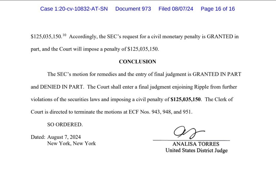 Ripple Labs Hit with $125 Million Fine in SEC Case